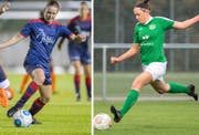 Mittelfeldspielerin Bettina Peter (links) und Claudia Stilz, bis vor einer Woche gefährlichste Stürmerin des FC St.Gallen/Staad, gehören nicht mehr zum Team. (Bilder: Urs Bucher/Michel Canonica)
