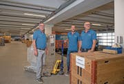 Die Köpfe hinter dem Familienunternehmen (von links): Marcel, Patrick und Andi Gabriel. (Bild: Corinne Glanzmann, Ennetbürgen, 21. August 2019)