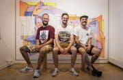 Das Kollektiv Haus zur Ameise, vertreten durch Dominique Tandien, Mario Miles Wyler und Dominik Rüegg (v.l.).(Bilder: Hanspeter Schiess)