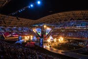Die Zeremonie am Dienstagabend in Kazan. (Bild: Swiss Skills)