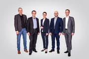 Der aktuelle Gemeinderat Ebikon (v.l.): Hans Peter Bienz (parteilos), Daniel Gasser (CVP, Gemeindepräsident), Susanne Troesch-Portmann (CVP), Andreas Michel (parteilos), Ruedi Mazenauer (FDP).