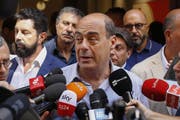 Nicola Zingaretti, Chef des sozialdemokratischen Partito Democratico, spricht zu Journalisten. (Bild: EPA/Fabio Frustaci)