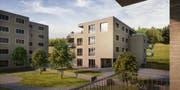Zwei der drei Mehrfamilienhäuser auf dem ehemaligen Kurhaus-Areal in Richenthal. (Bild: PD)