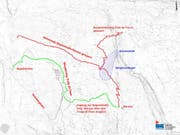 Die Segneshütte oberhalb von Naraus im Bündnerland ist nur noch über einen Wanderweg erreichbar. Ein zweiter Weg wurde von Felsmassen verschüttet. (Bild: Bauamt Flims)