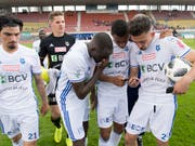 Die Lausanner Spieler durften sich immer wieder freuen (Bild: KEYSTONE/LAURENT GILLIERON)