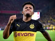 Jadon Sancho hat soeben Dortmunds 2:0 erzielt (Bild: KEYSTONE/EPA/SASCHA STEINBACH)