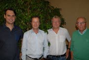 Sie stellen den Gestaltungsplanentwurf vor: Fabian Munz, Roger Seifritz, Ernst Zülle und Bernhard Hochstrasser. (Bild: Kurt Peter)