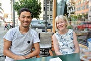 Lehrling Abas Rezaee und seine Chefin Ursula Baumann-Bendel, Inhaberin des Malergeschäfts E. Baumann AG in Bürglen. (Bild: Mario Testa)