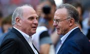 Nicht mehr ziemlich beste Freunde: Die Bayern-Alphatiere Uli Hoeness (links) und Karl-Heinz Rummenigge. Bild: Keystone