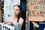 Eine mögliche Rezession könnte nebst der Klimapolitik zu einem wichtigen Wahlkampf-Thema werden: Im Bild Greta Thunberg, diese Woche in New York protestiert. (Foto: EPA/ALBA VIGARAY, 30. August 2019)