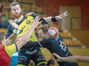 St.Otmars Linkshänder Max Höning im Herbst 2018, bevor er mit einem Kreuzbandriss ausser Gefecht gesetzt wurde. (Bild: Michel Canonica)