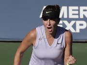 Saugt die Energie von New York regelrecht in sich auf: Belinda Bencic am US Open (Bild: KEYSTONE/EPA/PETER FOLEY)