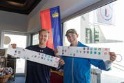 Die ersten im Ziel: Mitchell Cutts (links) und Danny Fuhr. (Bild: Daniel Schwendener)
