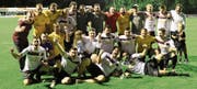 Verdienter Sieger: Der FC Gams bejubelt lautstark seinen Coup am 7. Werdenberger Cup. Bild: Oliver Schär