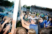 Auch die Torstangen waren ein beliebtes Souvenir. (Bild: Pius Amrein, 13. Juni 2009)