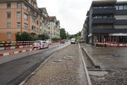 Wo einst die Bahnlinien durchführten, wird die Teufener Strasse nun umgestaltet. (Bild: Johannes Wey)