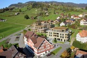 Das Projekt sieht vier Mehrfamilienhäuser im Sidwald vor. (Visualisierung: PD)
