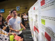 450 junge Aktivisten aus 38 Ländern nahmen am Klimagipfel in Lausanne teil. Zum Abschluss einigten sie sich auf drei Kernforderungen. (Bild: Keystone/JEAN-CHRISTOPHE BOTT)