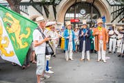Die Thurgauer Delegation trifft am Bahnhof Vevey ein. (Bild: Andrea Stalder)