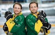 Connor (links) und Kellen Jones sind die neuen Ausländer des HC Thurgau. Auf dem Eis verlangen die kanadischen Zwillingsbrüder voneinander Perfektion. (Bild: Reto Martin)