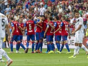 Jubel in Basel: Der FCB löst YB als Leader der Super League ab (Bild: KEYSTONE/GEORGIOS KEFALAS)