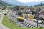 Die Arbeiten am Bahnhof Krummenau, der rundum erneuert wurde, sind noch in der Endphase. (Bild: Sabine Camedda)