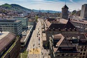 Die St.-Leonhard-Strasse wird in mehreren Etappen umgestaltet. Am Freitag beginnt die erste. (Bild: Benjamin Manser- 20. April 2018)