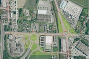 Herzstück der neuen Verkehrsführung ist der Kreisel zur A 14 mit 70 Metern Durchmesser. (Bild: pd)