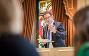 Thurgauer Finanzdirektor Jakob Stark (SVP) im Grossen Rat. (Bild: Reto Martin, 8. Mai 2019)