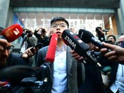 «Hongkong ist das neue Berlin in einem neuen Kalten Krieg», sagte Joshua Wong, ein führender Aktivist der Protestbewegung in Hongkong, vor den Medien in Berlin. (Bild: KEYSTONE/EPA/CLEMENS BILAN)