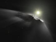 Künstlerische Impression des Kometen Oumuamua, des ersten interstellaren Besuchers in unserem Sonnensystem. Nun ist ein zweiter solcher fremder Wanderer zu Besuch gekommen: der Komet C/2019 Q4. (Bild: Keystone/ESA/Hubble)