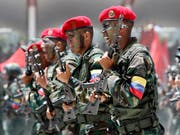 Venezolanische Soldaten bei einer Parade in der Hauptstadt Caracas Anfang Juli. (Bild: KEYSTONE/AP/ARIANA CUBILLOS)