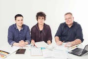 Das Verlagsteam: (von links) Stephan Sigg, Alice Gabathuler und Tom Zai. (Bild: PD)
