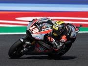 Tom Lüthi auf dem Circuit in Misano Adriatico (Bild: KEYSTONE/EPA ANSA/LORENZO DI COLA)