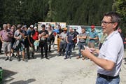 Der Silener Gemeindepräsident Hermann Epp dankte den vielen Sponsoren und Gönnern für ihre grosszügige Unterstützung. (Bild: Paul Gwerder, 14. September 2019)