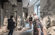 Im Lapidarium unter der Kirche St. Michael stehen die Originalfiguren der St. Oswaldskirche. (Bild: Christian H. Hildebrand, Zug, 14. September 2019)