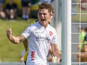 Basil Stillhart dreht nach seinem Treffer zum 1:0 jublend ab (Bild: KEYSTONE/SALVATORE DI NOLFI)