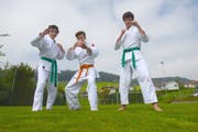 Sorgten am Rigi Open für Nachwuchspower: Jonas Wessner, Severin Ehrler und Flurin Job.Bild: Michael Wyss (Udligenswil, 14. September 2019)