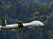 Auf die neuen Drohnen des Typs Hermes 900 muss das Schweizer Grenzwachtkorps mindestens sieben Monate länger warten als geplant. Der israelische Hersteller hat die Dauer der Zertifizierung unterschätzt. (Bild: Keystone/SIGI TISCHLER)