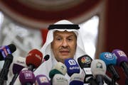 Die Lage am Persischen Golf spitzt sich zu. Der saudische Energie-Minister Abdulaziz bin Salman am Dienstag während einer Pressekonferenz. (Bild: AP Photo/Amr Nabil, Jiddah, 17. September 2019)