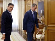 Spaniens König Felipe VI. (rechts), hier vor dem Sondierungsgespräch mit Sozialistenchef Pedro Sanchez, sieht keinen Spielraum für eine Regierungsbildung. (Bild: KEYSTONE/AP POOL EFE/BALLESTEROS)