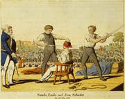 Die Hinrichtung des Attentäter Karl Ludwig Sand am 20. Mai 1820. (Zeitgenössischer Kupferstich)
