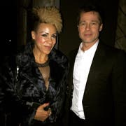 Petra Sprecher mit Brad Pitt: «Er ist sehr fokussiert und steht nicht auf dem Set zum Plaudern herum.» (Bild: zvg)