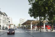 Mit dem neuen Teilzonenplan wird neben den Gleisen der Appenzeller Bahnen im östlichen Teil des Bahnhofs ein achtgeschossiges Gebäude realisierbar. (Visualisierung: PD)