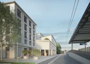 So sieht das Siegerprojekt «Dora» von Architekt Lukas Imhof für das neue Chrischona-Begegnungszentrum aus. (Bild:PD)