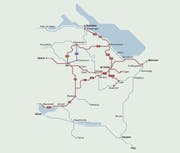 Die Fahrplanänderungen auf der Karte. (Grafik: sbu/jbr, Quelle: Kantone St.Gallen und Thurgau)