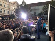 Kurz schwört in Baden bei Wien seine Anhänger auf den Endspurt ein. (Bild: Pascal Ritter)