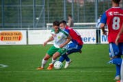 Am Samstag spielt der SC Brühl gegen den FC Basel II. Im letzten Heimspiel gegen Basel im September 2018 drehte der SC Brühl ein 0:2 zu einem 2:2-Unentschieden. Links Claudio Holenstein, welcher in der Partie von diesem Samstag fehlen wird. (Bild: SC Brühl)
