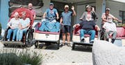 In den Fahrradrikschas können ein bis zwei Passagiere mitfahren. (Bild: Markus Bösch)