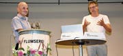 Berichteten über die Kultur im Bereich Palliative Care im Hospiz und Pflegeheim Grabs: Stefan Sperr (links)und Daniel Schmitter an der Veranstaltung in Flums. Bild: Heidy Beyeler